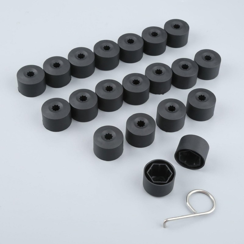 DERCLIVE 20pcs 17mm Plastic Wheel Bolt Nut Cover Caps with