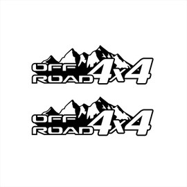 HAIORD (2PCS) Snow Mountain 4X4 Car Sticker Mountain Graphics Vinyl Body Door Side Decal Self-Adhesive Decorative for Pickup SUV Truck Sticker Accessories (Black, S)