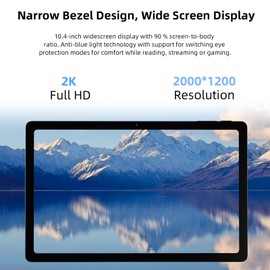 Tablet 10.4 inch Android Tablet Octa-core CPU 16GB RAM 128GB ROM Ultra-thin Lightweight Tablet with 2K FHD Display 5G WiFi 6 BT5.0 Gaming Tablet with GPS 4×Speakers 13MP Camera 2-year Warranty