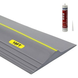 Universal Garage Door Bottom Threshold Seal Rubber Strip with Adhesives, DIY Weatherproof Weather Stripping Replacement (10FT, Gray)