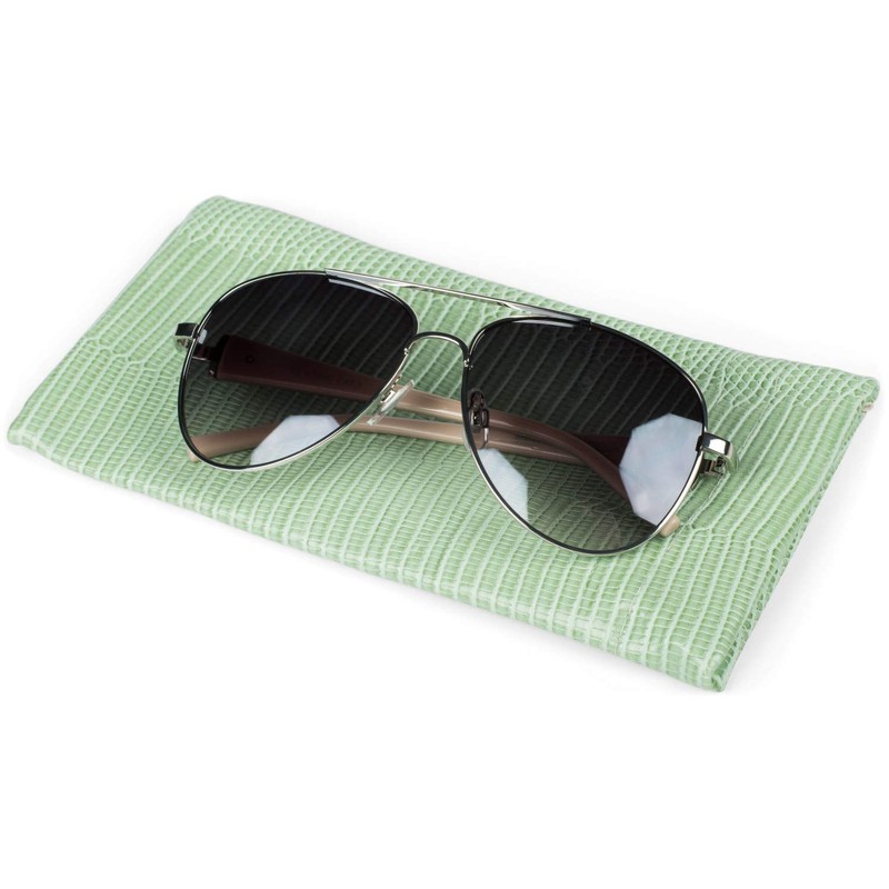 styleBREAKER Case for Sunglasses in Crocodile Look with Cleaning Cloth,