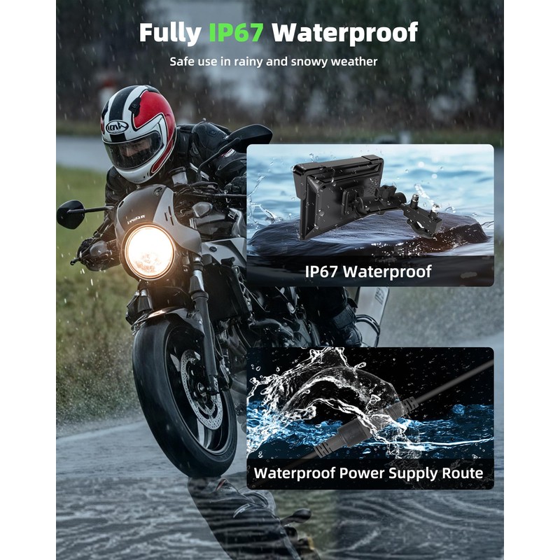 2025 Motorcycle CarPlay Screen & Android Auto 7" Wireless Portable