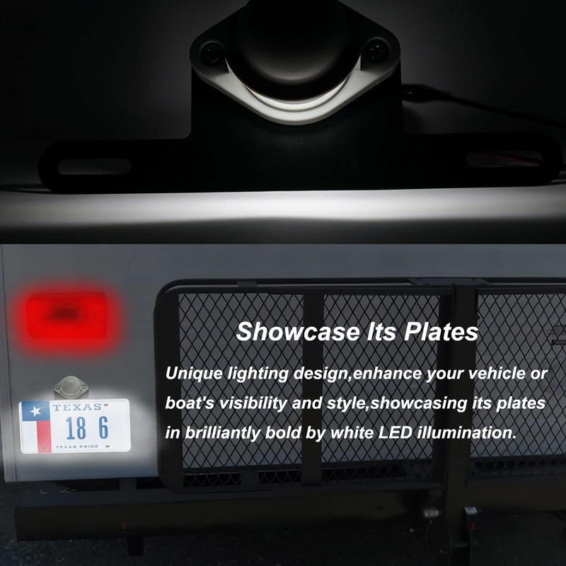 DUNTUO LED License Plate Light [+Bracket Mount] Number plate lamp