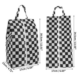 CAPASTEC Pack of 2 Travel Shoe Bags, Fashionable Shoe Bags for Men Women Shoe Storage, Luggage Organiser, Portable Shoe Bag with Handle, Medium, Black White