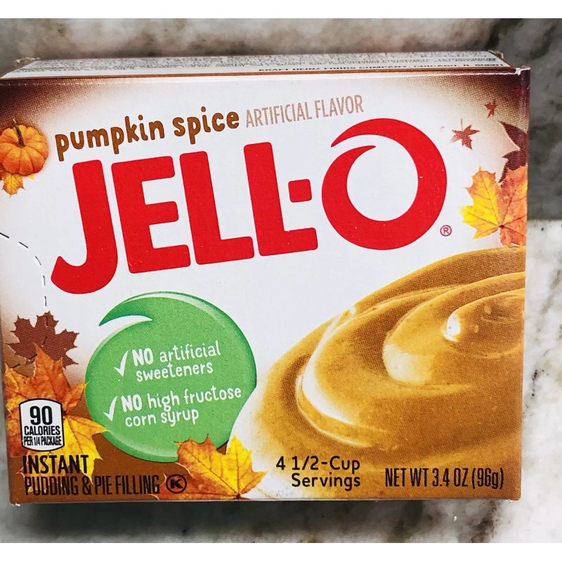 JELL-O Pumpkin Spice Instant Pudding & Pie Filling 3.4 0z-New(See