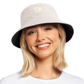 KQueenStar Women Bucket Hat - Packable Print Summer Hats Ladies Reversible Fisherman Sun Hat Beach UV Protection