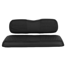 ILVGOLF Golf Cart Rear Seat Cover for Regular Seat Cushion Back Seat Kit, No Staples Required, Golf Cart Vinyl Replacement Seat Cover, Black