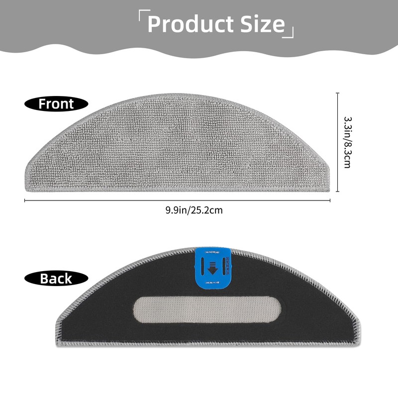 8 Pcs Replacement Mop Pads Compatible with iRobot Roomba Combo