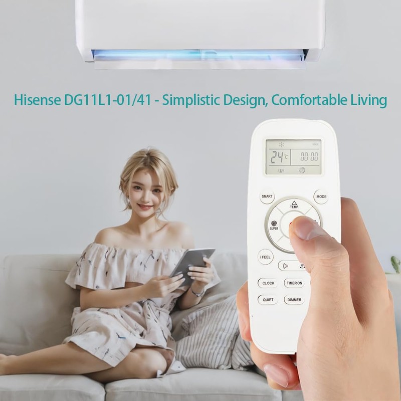 Universal Replacement Remote Control for Hisense DG11L1-01/41-General Air Conditioning-Heat Pump-Inverter
