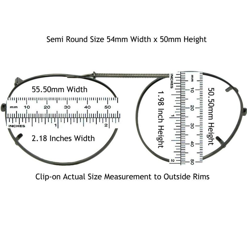 Semi Round Polarized Clip On Sunglasses (Dark Bronze-Polarized Amber Lens,
