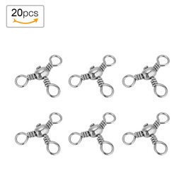 RiToEasysports Three Way Rolling Swivels, 20 Pieces, 3 Way Swivels, Fishing Tackle Durable, Flexible, Three Way Rolling Swivels, Triple Swivels, Fishing Connectors (3#)