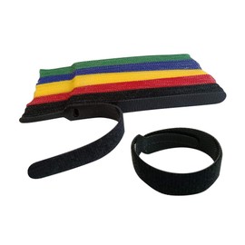 YIXISI Pack of 50 Velcro Cable Ties, Resealable, Velcro Cable Ties, Cable Ties with Velcro, for Home, Office, Car, PC, TV Cable, Black/Red/Yellow/Blue/Green/White