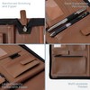 POPRUN Portfolio Binder with Zipper, Leather Padfolio Document Organizer with