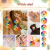 WSDMAVIS 40Pcs Cute Sunflower Charms Ornaments Flatback Rainbow Flower Resin