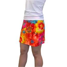 Smash Dandy Orange Tie Dyed Flutter Style Golf/Tennis Skort/Skirt (Medium)