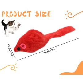 ds. distinctive style 12 Pcs 4" Furry Cat Toy Mice, Random Color Faux Mouse Toys, Cat mouse toy with Plastic Body, Interactive Catnip Toys for Indoor Cats Kitten Play