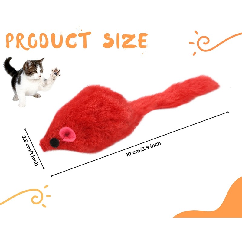 ds. distinctive style 12 Pcs 4" Furry Cat Toy Mice,