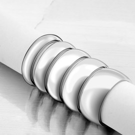 CCBFY 2 MM 4 MM Stainless Steel Ring Jewel Roman Numerals Stackable High Polish Plain Dome Tarnish Resistant Comfort Fit Ring Wedding Band Size 3-15 (5mm - Silver, 5.5)