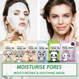 12PCS Hydrating Face Sheet Mask,Overnight Facial Sheet Mask,Moisturizing Face Masks for Women,Refreshing Face Masks Skincare Set Suitable for All Skin Types 10