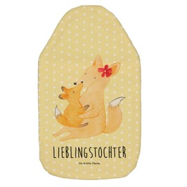 Mr. & Mrs. Panda Hot Water Bottle Fox Mum & Child - Gift, Hot Water Bottle Cover, Mother, Favourite Daughter, Dad, Hot Water Bottle with Cover, Family, Mum, Daughter Relationship, Grandpa