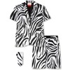 Fashonal Mens Zebra Print Costume Suits for Prom Themed Party,