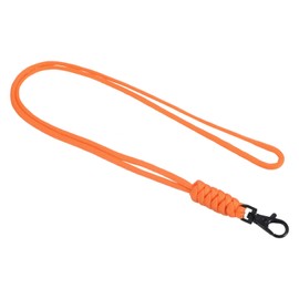 PATIKIL Paracord Lanyard with Lobster Clasp 19 Inch, Necklace Keychain Cord Metal Hook Strap for Keys Whistle Badge Holder, Orange
