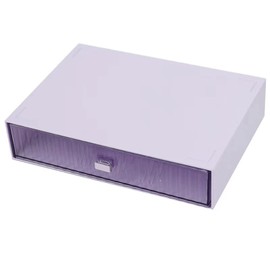 JIAFUJIN Desk Drawer Organizer, Stackable Office Supplies Desk Organizer, Plastic Plastic Storage Drawer, Desk Grocery Organizer For Stationery/Office Supplies/School/Home (Purple 1 Compartment)