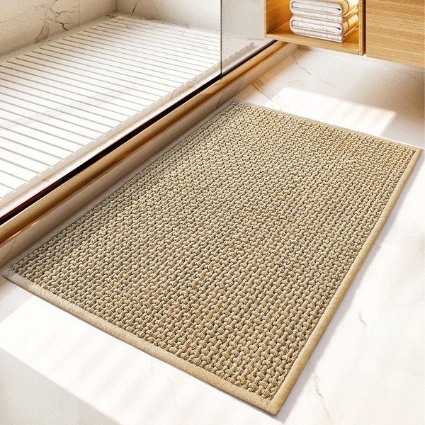 Lurowo Bathroom Mat, Bath Mat Non Slip Machine Washable 16”x24”,