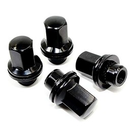 Set of 20 Veritek 12x1.5mm 1.65 Inch Overall Length 3/4 19mm Hex Mag Seat w/Washer Black Lug Nuts for Jaguar Factory Wheels C2C35294010