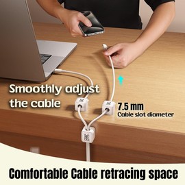 6 Pack Magnetic Cable Clips, Cable Smooth Adjustable, Easy Secure Cable Management,Cord Holder, Adhesive Wire Holder Keeper Organizer for Home Office, Desk Phone, Car Wall, Desktop Nightstand.