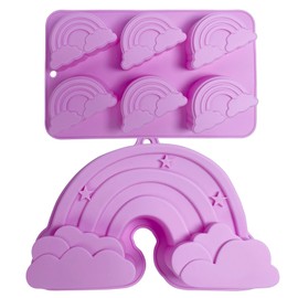 Goldyida 2 Stück Regenbogen Kuchenform Regenbogen Silikonformen Regenbogen Backform Kindergeburtstag Backform Rainbow Kuchenform Torte Backform Gelee Dessert Soap Geburtstag