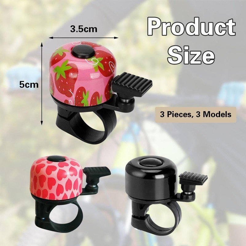 NYGGTYK Pack of 3 Bicycle Bells, Bicycle Accessories, Metal Bells,
