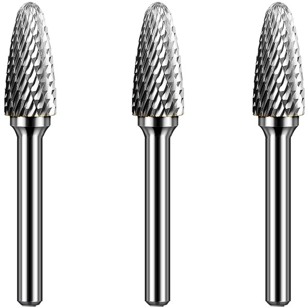 KOTVTM Carbide Burr Set 1/4" Shank SF-5 Die Grinder Bits