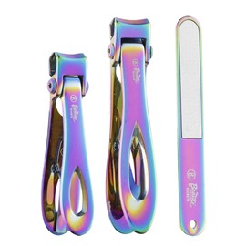 Beauté Secrets Nail Clippers Set, Ultra Wide Jaw Opening Fingernail & Toenail Clipper Cutter with Nail File for Thick Nails Cutter For Ingrown Manicure, Pedicure, Men & Women, Big & Small, Multicolor