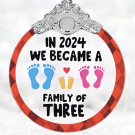 Family Christmas Ornaments, Babys First Christmas Ornament 2024, Christmas Decoration, Stained Glass Christmas Tree Ornaments, Christmas Ornaments Clearance, 2024 Gift Ornament, Gifts for New Parents