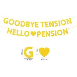 YQWIN Retirement Banner Goodbye Tension Hello Pension Banner Retirement Party Decorations Happy Retirement Banner Retirement Sign Retirement Photo Booth Props Backdrop for Retirement Party Supplies