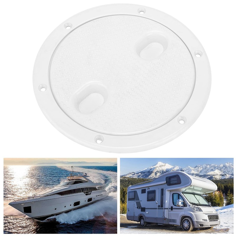 Deck Plate, 6in Deck Plate Inspection Hatch Cover Round White
