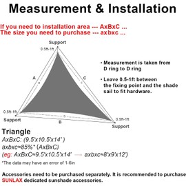 SUNLAX Sun Shade Sail 16' x 16' x 16' Turquoise Blue Triangle Canopy Sail Shade Cover UV Block Permeable Sunshade Outdoor for Patio Backyard (We Make Custom Size)