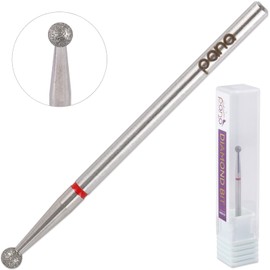 PANA 3/32" Diamond Carbide Ball Bit- Style 03, Fine Grit - Professional Cuticle Nail Drill Bits for Acrylic Gel Nails Dry Manicure Pedicure Shape Remove Tools
