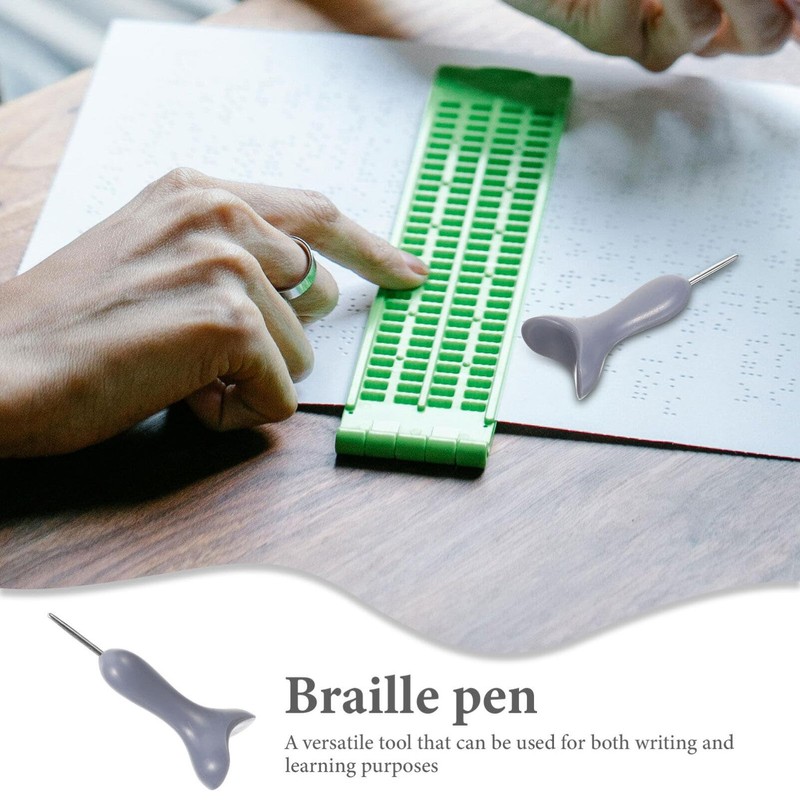 Healvian Braille Stylus Saddle-Shaped Braille Slate Stylus Plastic Braille Pen