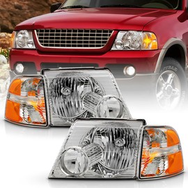 KEEKPO - For 2002 2003 2004 2005 Ford Explorer Headlights Headlamps w/Corner Signal Lights 4pc Replacement Left+Right