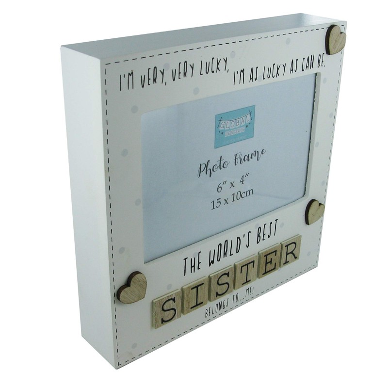 Sister Photo Frame The Worlds Best Sister Gift Letter Tiles