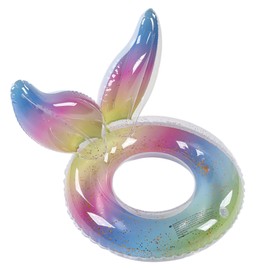 Swimming Ring Sparkling Sequins Rainbow Gradient Wings Swimming Ring Summer Party Kids Swim Ring Pool Float