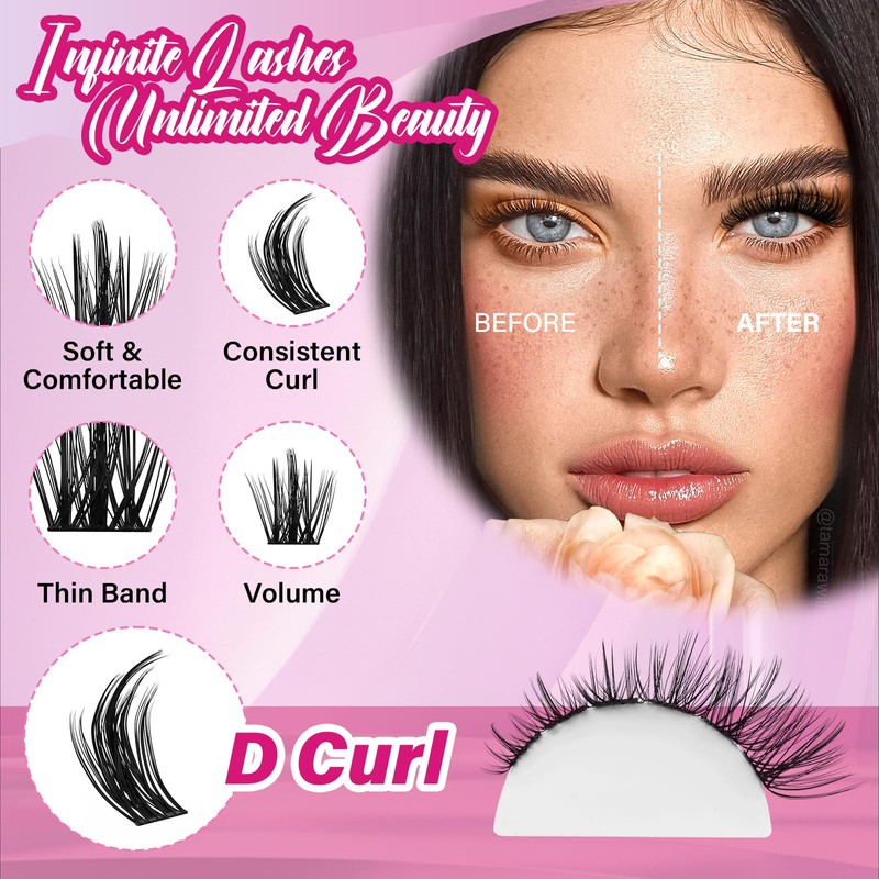 Lash Clusters Kit with 144 Pcs Individual Lashes Cluster Lashes