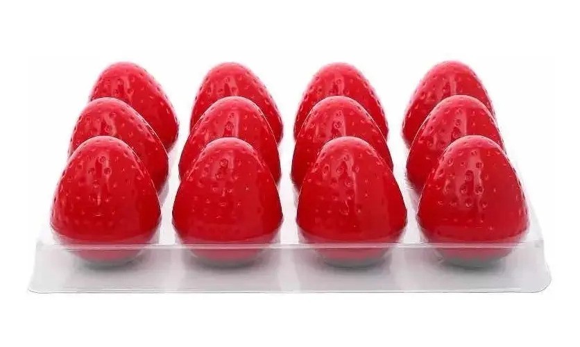 Caja 24pzs Bálsamo Hidratante De Fresa Rojo Kawaii Mayoreo
