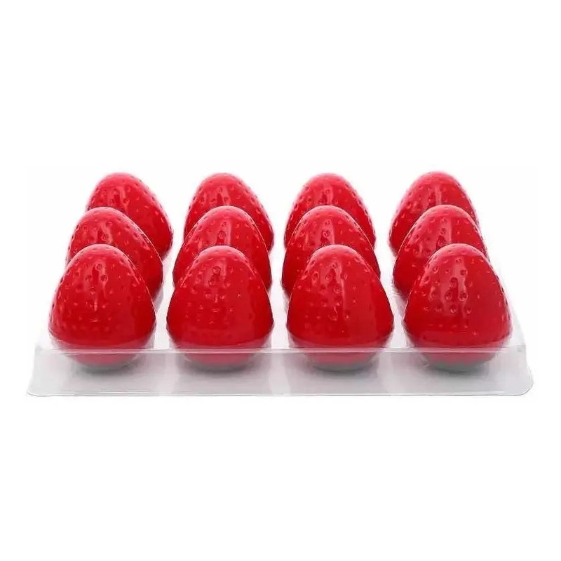 Caja 24pzs Bálsamo Hidratante De Fresa Rojo Kawaii Mayoreo