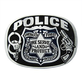 Urban Backwoods Police I Belt Buckle for Interchangeable Belt Buckle, black