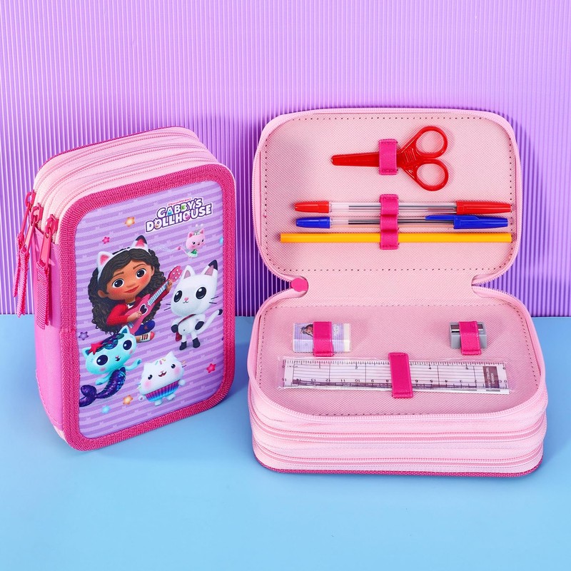 Cerdá Gabby's Dollhouse 3 Tier Large Pencil Case Multi Compartment