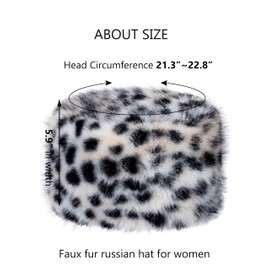 sy soul young Women's Winter Faux Fur Cossak Russian Style Hat Warm Cap(One Size,Black Leopard)