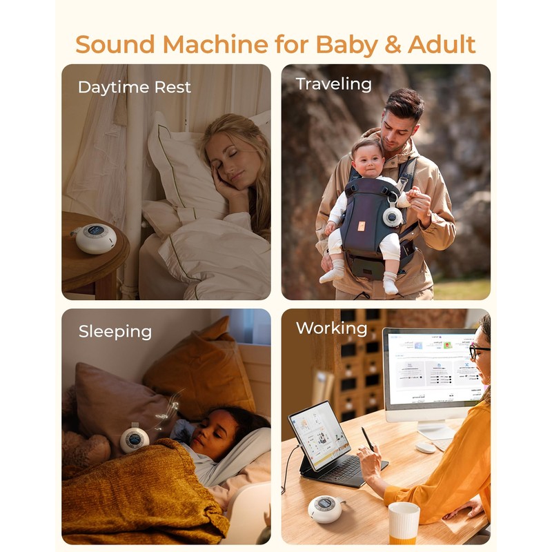 Glocusent Portable Sound Machine for Baby Kids Adults - 62